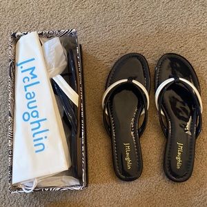 NEW in box J. McLaughlin navy flip flops